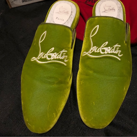 Men Christian Louboutin with Box and Bag - 11US - 44EU Velvet Loafer Mulen - Picture 4 of 4
